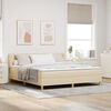 vidaXL Boxspringbett mit Matratze Creme 200 x 180 cm Polyester
