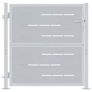 vidaXL Gartentor mit Schloss Silber 85 x 97 cm Edelstahl