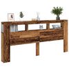 vidaXL LED-Kopfteil Altholz-Optik 220x18,5x103,5 cm Holzwerkstoff