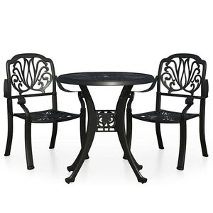 vidaXL 3-tlg. Bistro-Set Aluminiumguss Schwarz