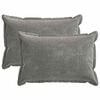 vidaXL Kissenbezug 2 pcs HOUTEN Dunkelgrau 30 x 50 cm Chenille-Stoff