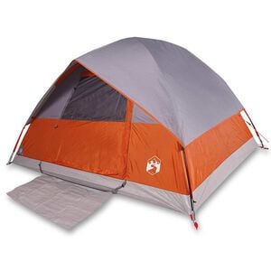vidaXL Kuppel-Campingzelt 3 Personen Grau und Orange Wasserdicht