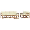 vidaXL Outdoor-Sofagarnitur 7 pcs Natur und Creme Massivholz Akazie