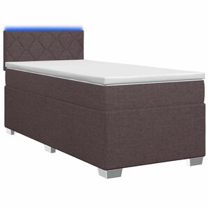 vidaXL Boxspringbett mit Matratze und LED Dunkelbraun 90 x 190 cm