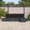 vidaXL Gartensofa-set mit Kissen 5 pcs Schwarz Poly-Rattan