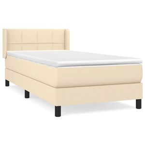 vidaXL Boxspringbett mit Matratze Creme 80x200 cm Stoff