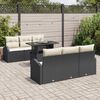 vidaXL Garten-Sofa-Set 7 pcs Schwarz 100 x 55 x 73 cm Poly Rattan