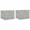 vidaXL Nachttische 2 Stk. Betongrau 40x30x30 cm Holzwerkstoff