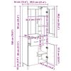 vidaXL Highboard Artisan-Eiche 69,5 x 34 x 180 cm Holzwerkstoff
