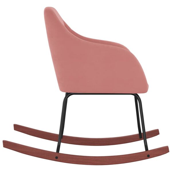 vidaXL Schaukelstuhl Rosa Samt