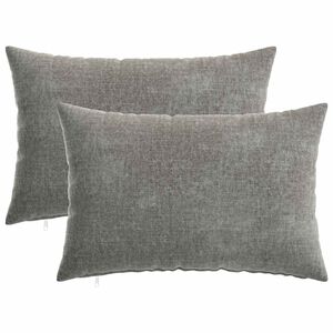 vidaXL Kissen mit Kissen HEERLEN 2 Stk. Dunkelgrau Chenille-Stoff