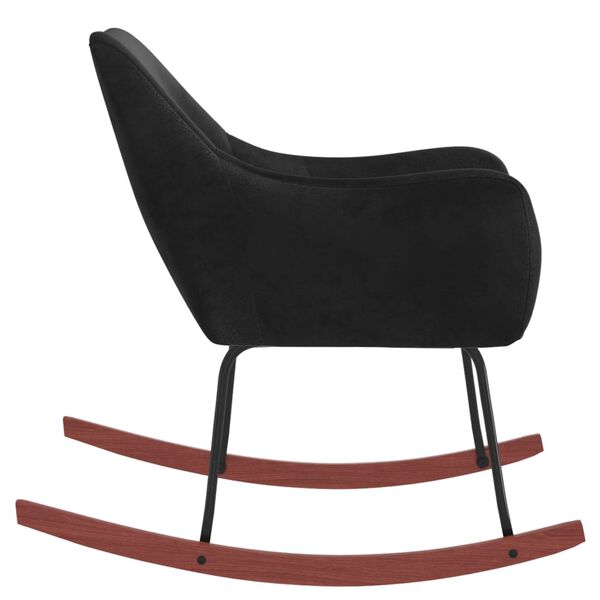 vidaXL Schaukelstuhl Schwarz Samt