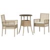 vidaXL Garten Essgruppe 3 Stk. Beige Poly-Rattan