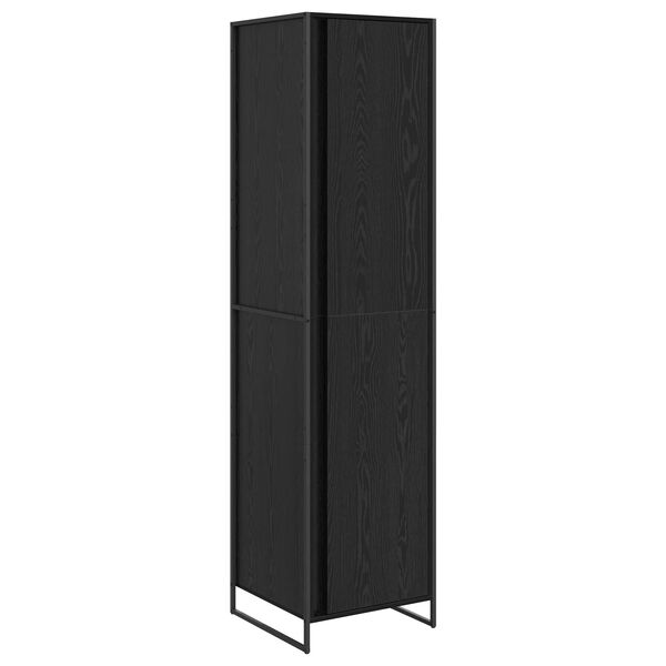 vidaXL Warderobe mit T&uuml;r 2 pcs Schwarz Eichen-Optik 50 x 50 x 200 cm