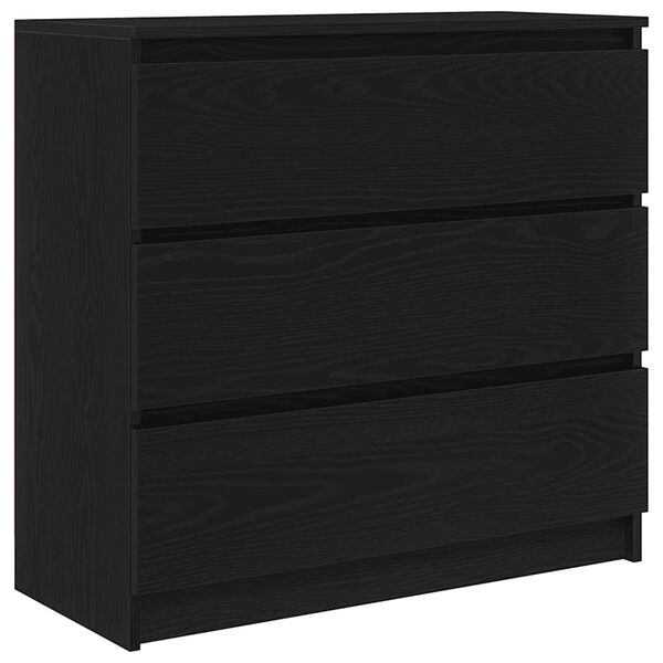 vidaXL Sideboard Schwarz Eichen-Optik 80x35x76 cm Holzwerkstoff