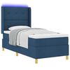 vidaXL Boxspringbett mit Matratze Blau 80 x 200 cm Stoff