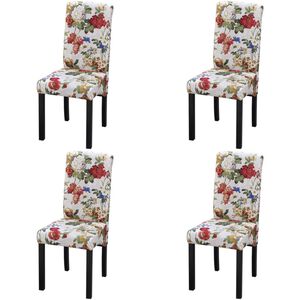 vidaXL Esszimmerstühle 4 Stk. Mehrfarbig Stoff