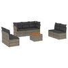 vidaXL 8-tlg. Garten-Sofagarnitur mit Kissen Grau Poly Rattan
