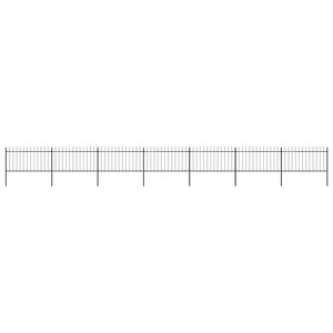 vidaXL Gartenzaun mit Speerspitze Stahl 1248 x 100 cm Schwarz