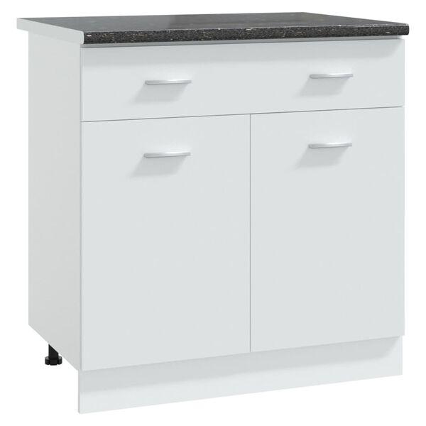 vidaXL K&uuml;chenarbeitsplatte Schwarz mit Granit-Struktur 80x60x2,8 cm