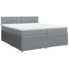 vidaXL Boxspringbett mit Matratze Hellgrau 200x200 cm Stoff