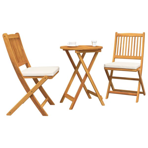vidaXL Garten Bistro Set 3 pcs Braun Akazie Massivholz