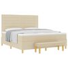 vidaXL Boxspringbett mit Kopfteil Creme 200 x 180 cm Stoff