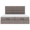 vidaXL Ottoman-Bett mit Matratzen Taupe 200x200 cm Stoff