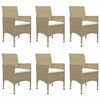 vidaXL 7-tlg. Garten-Essgruppe Beige