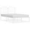 vidaXL Bettgestell mit Kopfteil Metall Wei&szlig; 120x190 cm