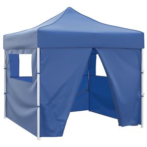 vidaXL Faltzelt 3x3 m Blau 4 Seitenw&auml;nde