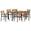vidaXL Garten Essgruppe 7 pcs Schwarz Massivholz Akazie