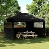 vidaXL Partyzelt 440 x 292 x 315 cm Schwarz mit schwarzem Rahmen