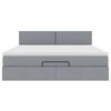 vidaXL Ottoman-Bett mit Matratze & LEDs Hellgrau 160x200 cm Stoff