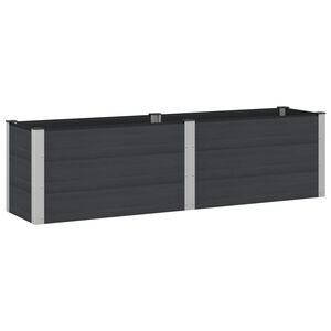 vidaXL Hochbeet Schwarz 200 x 50 x 54 cm alu.