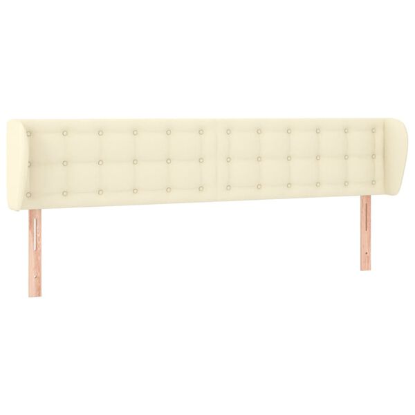 vidaXL Kopfteil mit Ohren Creme 163x23x78/88 cm Kunstleder