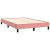 vidaXL Boxspringbett mit Matratze & LED Rosa 120x190 cm Samt