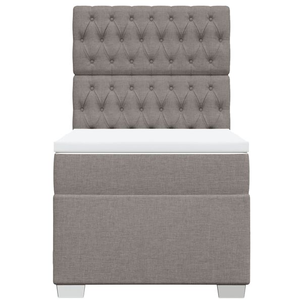 vidaXL Boxspringbett mit Matratze Taupe 90x190 cm Stoff