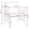 vidaXL 3-tlg. Garten-Lounge-Set mit Kissen Massivholz Akazie