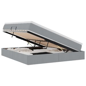 vidaXL Aufbewahrungsbett mit Matratze Hellgrau 180 x 200 cm Polyester