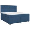 vidaXL Boxspringbett mit Matratze mit Kopfteil Blau 160 x 200 cm Stoff