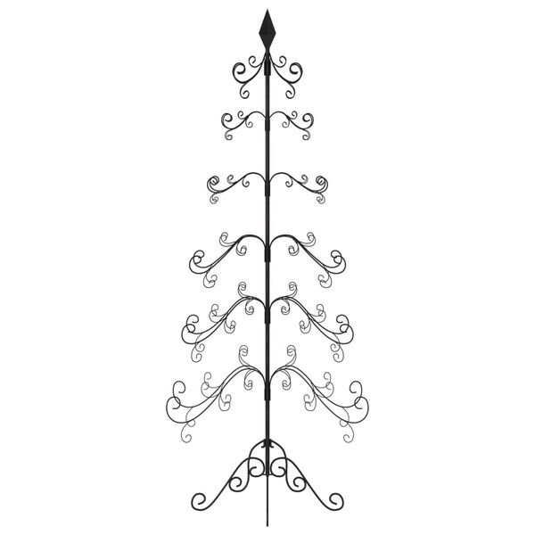 vidaXL Metall-Weihnachtsbaum f&uuml;r Dekorationen Schwarz 215 cm