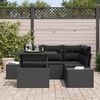 vidaXL Gartensofa-set mit Kissen 5 pcs Schwarz Poly-Rattan