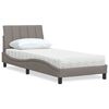 vidaXL Bett mit Matratze "Hanko" Taupe 90x200 cm Stoff