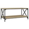 vidaXL Couchtisch Sonoma Eiche 100x50x45 cm Holzwerkstoff und Eisen
