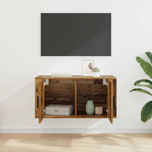vidaXL Wandmontiertes TV-Regal Altholz 80 x 34,5 x 40 cm Holzwerkstoff
