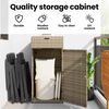 vidaXL Gartenschrank Beige 55x55x111 cm Poly Rattan