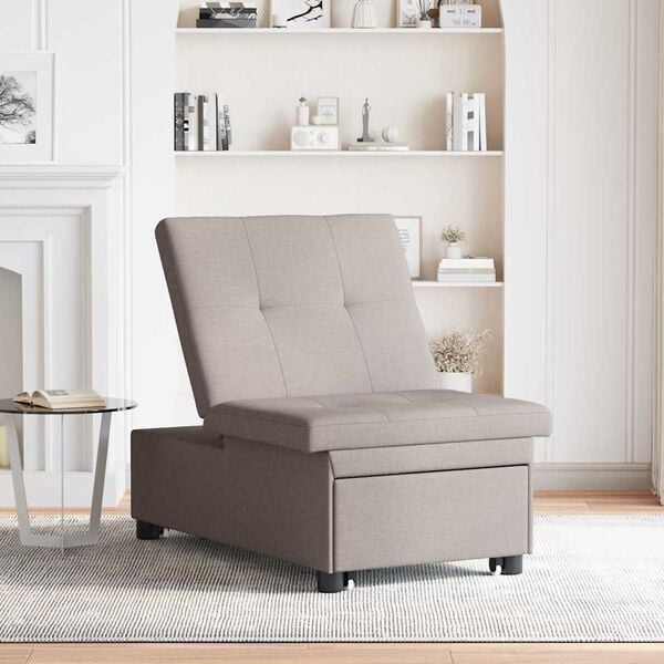 vidaXL Schlafsofa Ausziehbar Taupe 194 x 50 x 82 cm Stoff
