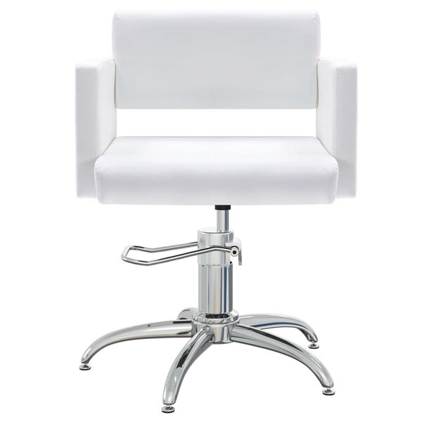 vidaXL Friseurstuhl Weiß Kunstleder