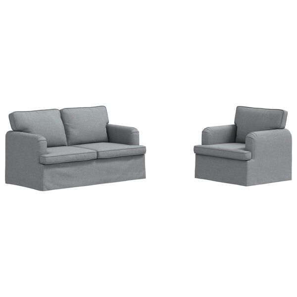 vidaXL Sofa 2 pcs Hellgrau